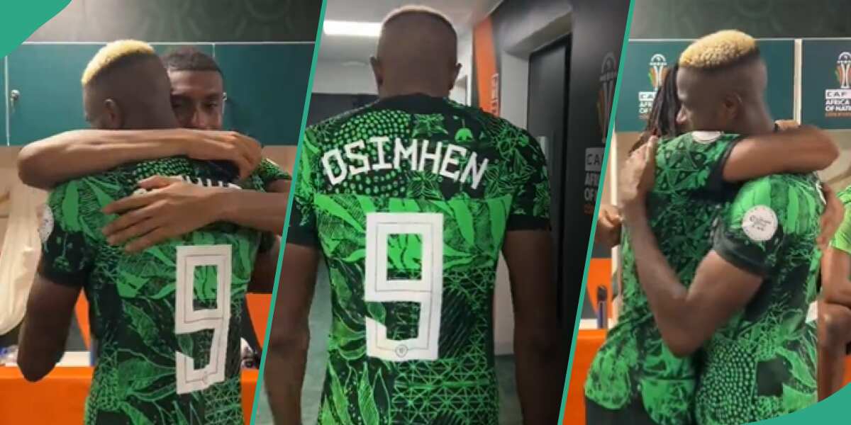 Iwobi consoles Osimhen after losing the AFCON final