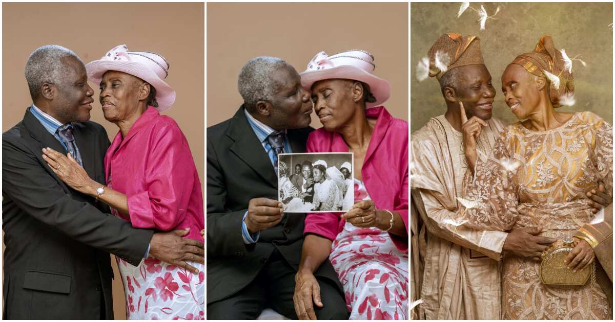 Couple married for 50 yrs shares marital secrets & old wedding photo