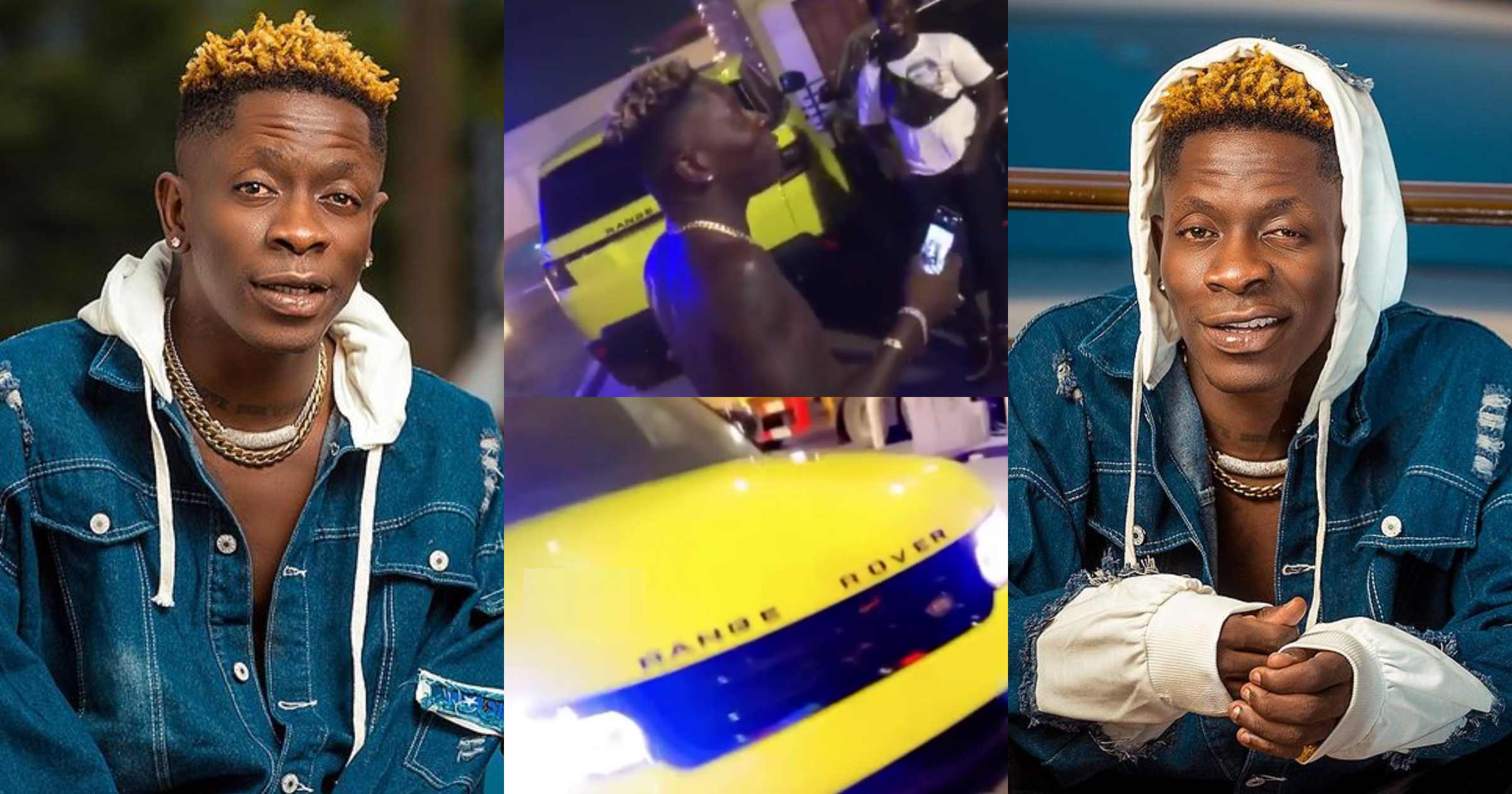 Shatta Wale releases a yellow Range Rover; flaunts it in new video