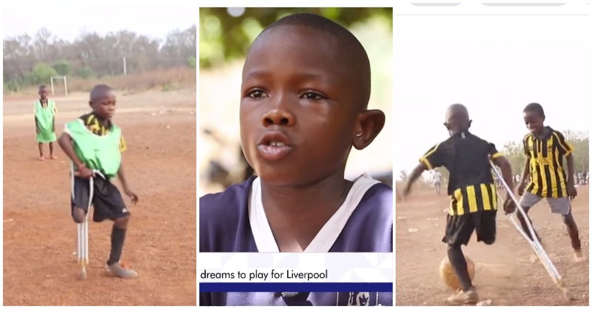 "I don't want to beg" - GH boy with one leg says as he trains hard to play for Liverpool one day