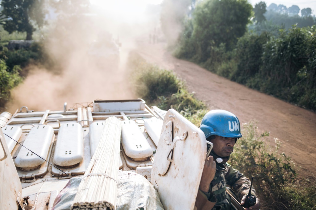 A MONUSCO peacekeeper in northeastern DRC last December