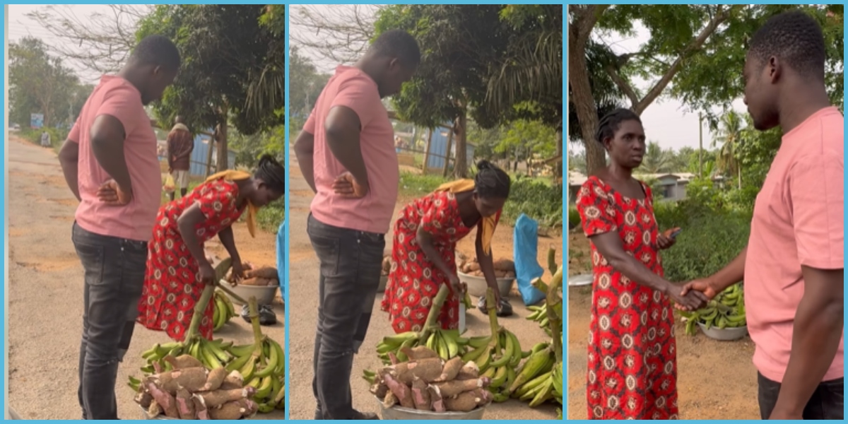 Zionfelix Buys Cassava Tubers And Plantain On Sale In Central Region Town For GH¢150