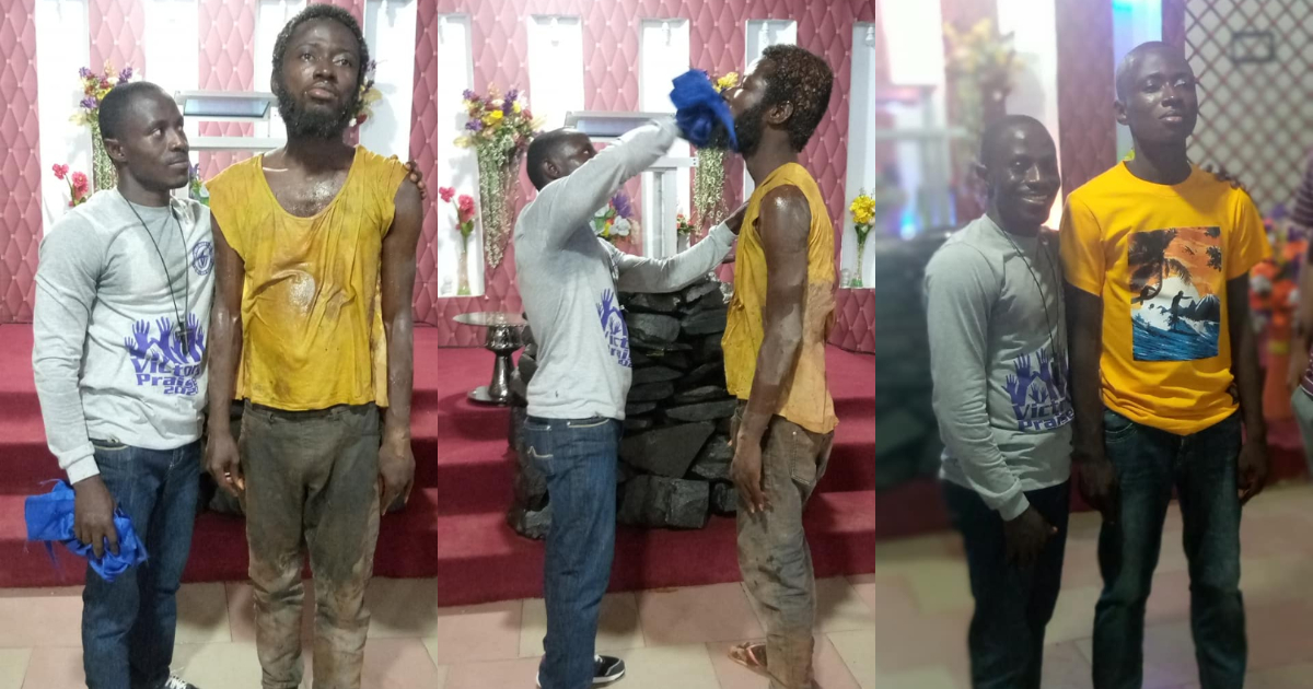 Ghanaian pastor heals mad man; shares transformation photos as social media reacts