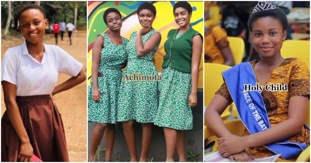 Photos of some female students in Ghanaian senior high schools.