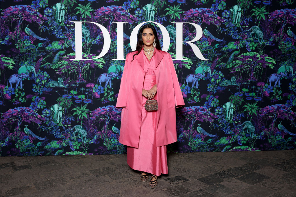 Sonam Kapoor in an all pink attire as she attends the Christian Dior Womenswear Fall 2023 show