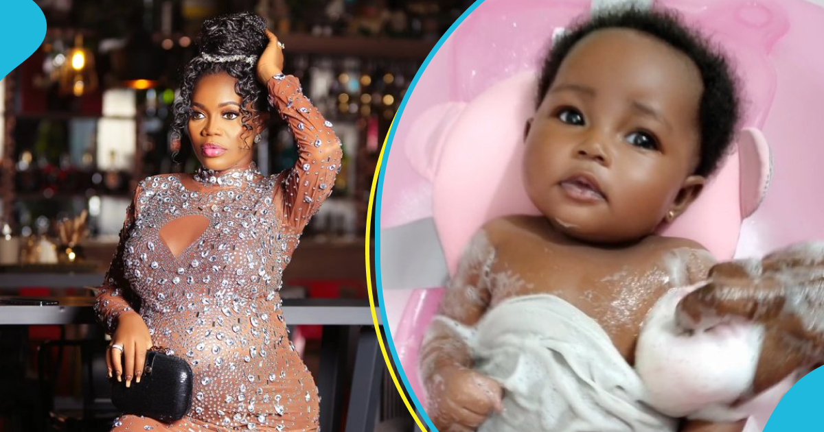 Mzbel baths her daughter, adorable video melts many hearts: "she looks like mummy"