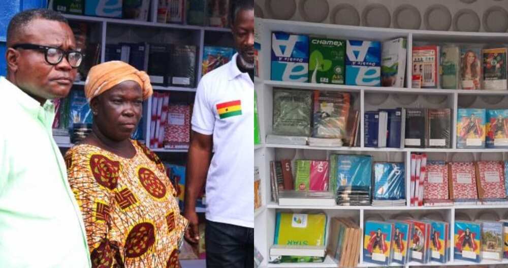 Alumni of UPSA give fully-stocked stationery shop & money to woman they used to send back in school