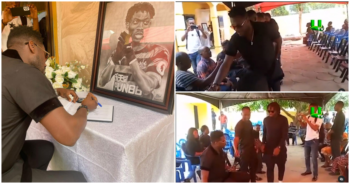 Asamoah Gyan, Muntari, and other Black Stars players mourn with Atsu's family