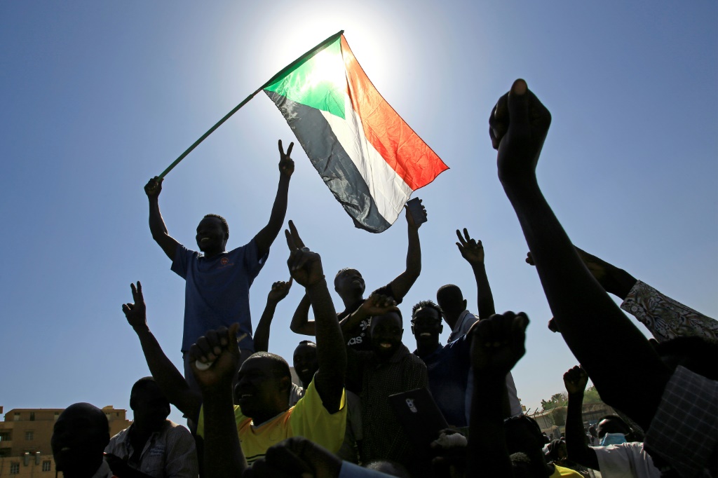 Demonstrators from Sudan's Nuba peoples march in the capital Khartoum on Wednesday to protest against recent deadly inter-ethnic violence in their southern home region