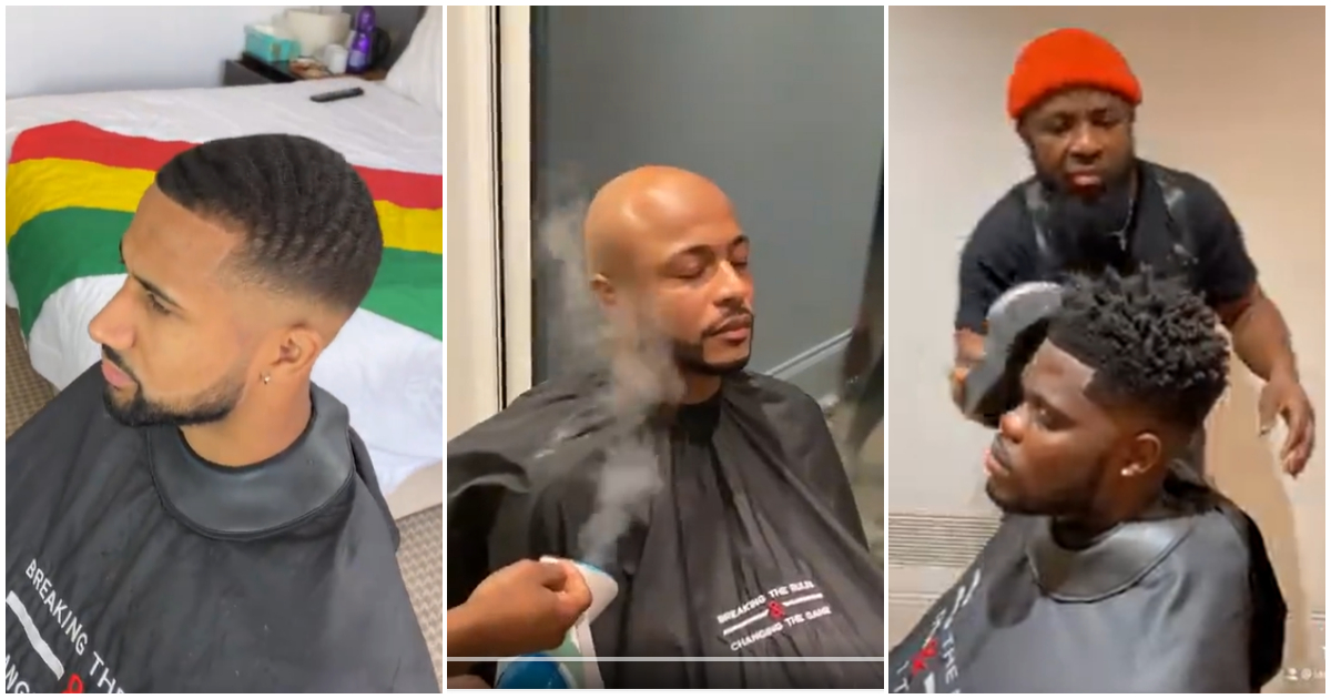 Black Stars Barber Nikky shares lovely videos of players getting haircut in Qatar, many stun their handsomeness