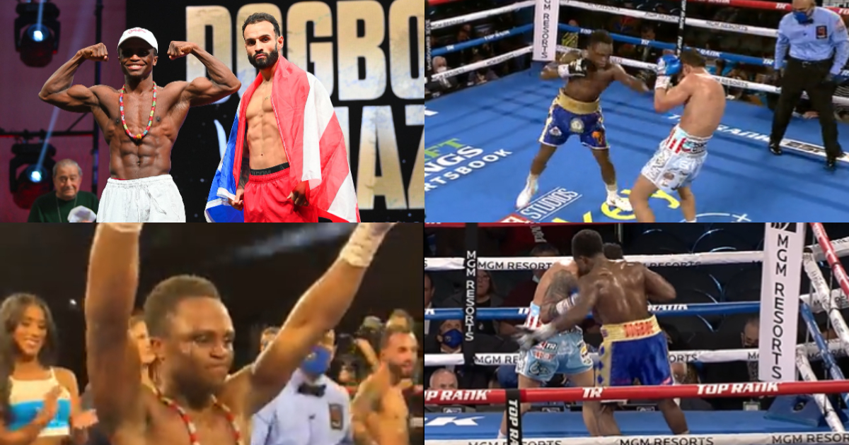 Isaac Dogboe makes winning return after beating Christopher Diaz in Las Vegas; video drops