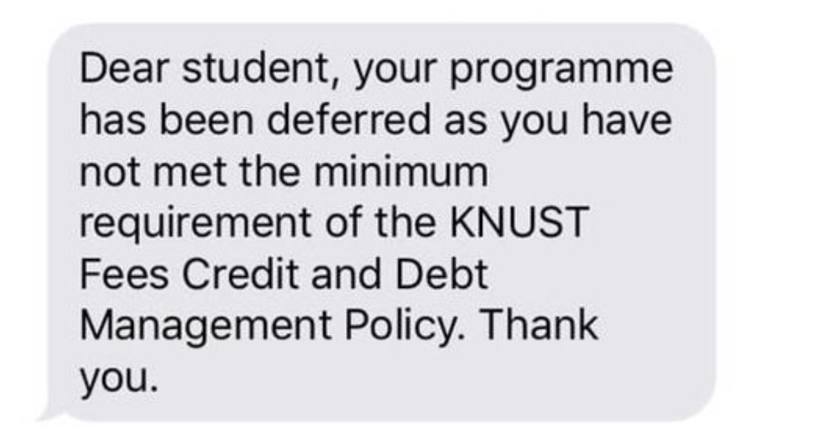KNUST students deferment