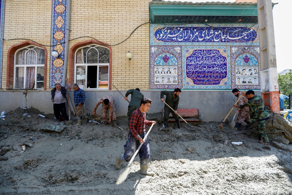Cleanup outside a mosque
