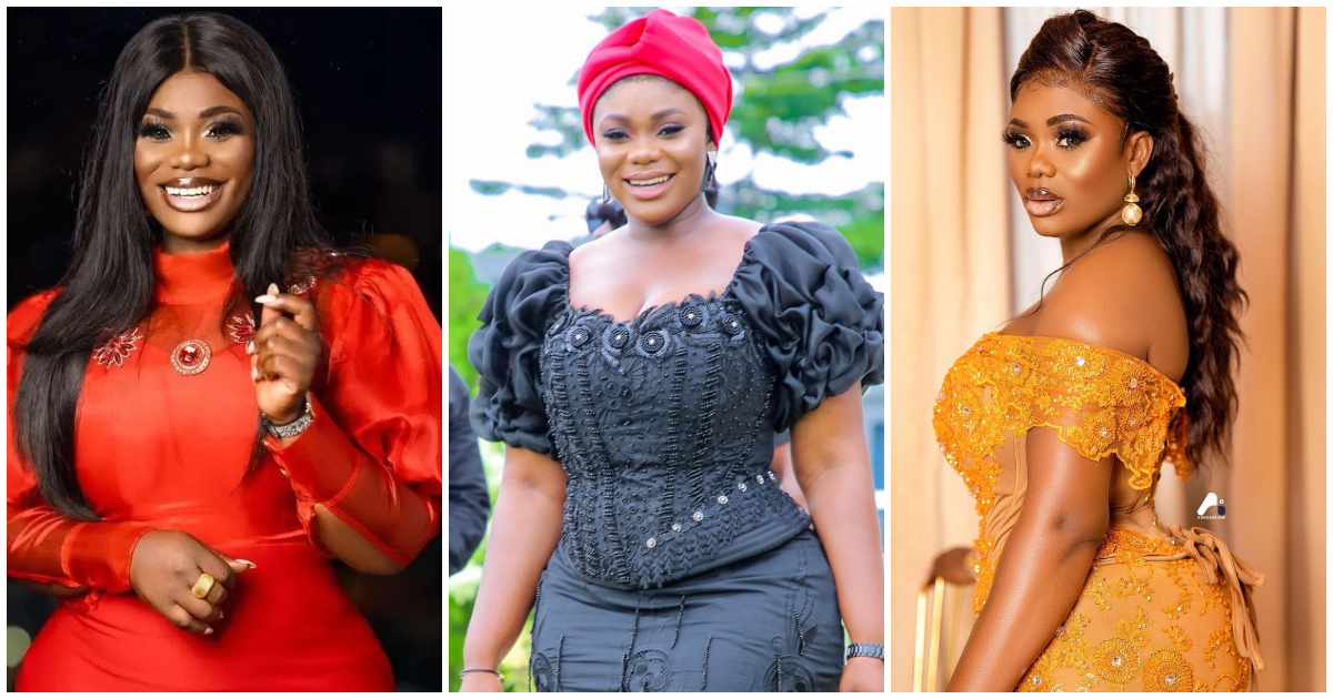 Shape paa nie: Akua GMB turns heads with her stunning corset dress at funeral of Gloria Sarfo's mother, video stirs reactions