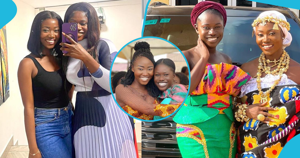 Ghana's Most Beautiful contestants Amoani and Afriyie rock African print dresses at the 2023 Odwira Festival