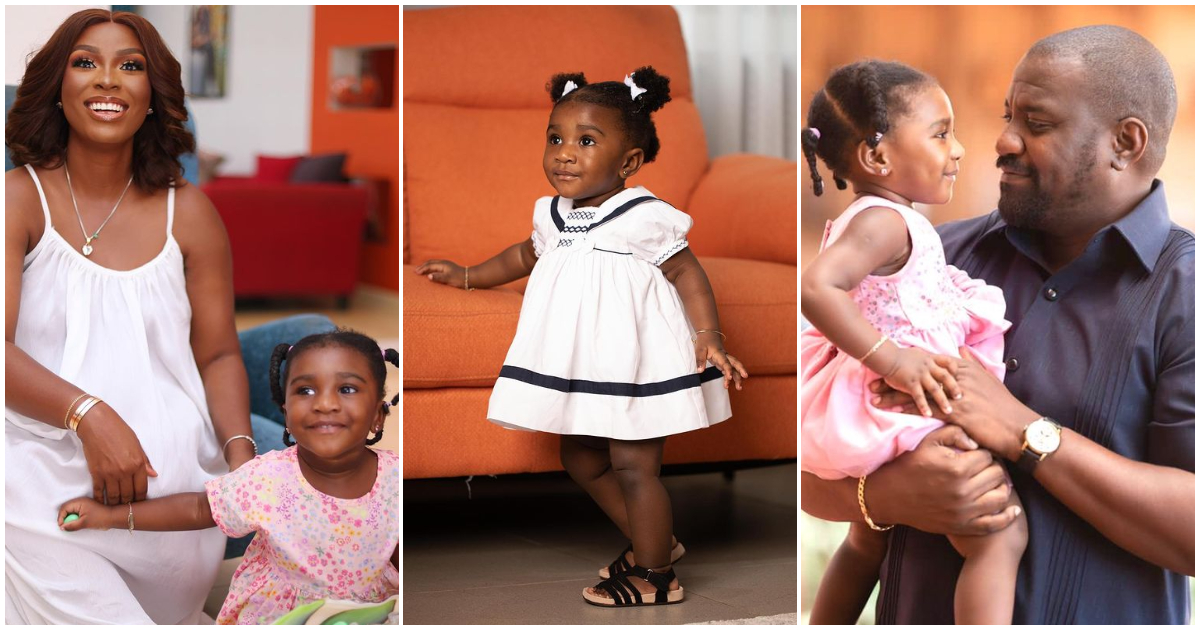 Daddy's photocopy: Beautiful photos and videos of Dumelo's daughter drop as she turns 2, fans hail her