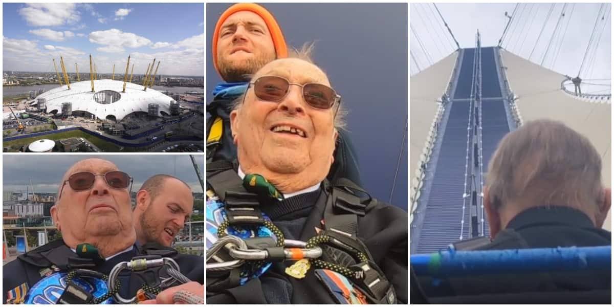 100-year-old man marks birthday by climbing roof of 02 arena in wheelchair, video goes viral