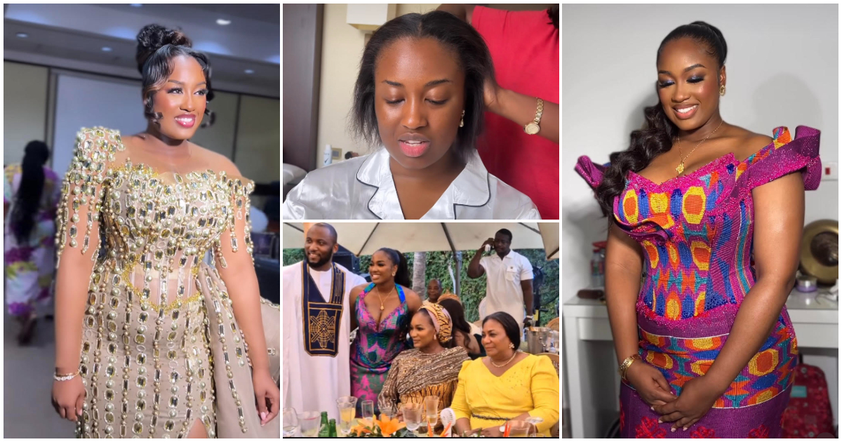 Ghanaian bride Natasha, Manuel, Rebecca Akufo-Addo and Samira Bawumia