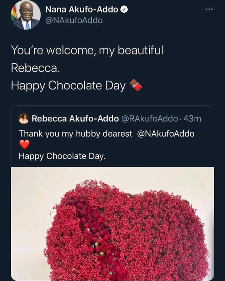 Valentine's Day: Akufo-Addo and First Lady Rebecca celebrate love on social media