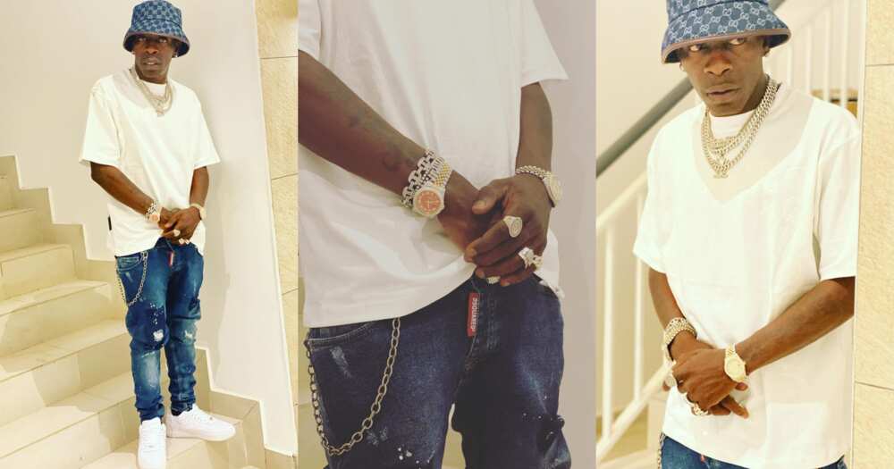 Shatta Wale in DSQUARED2 jeans