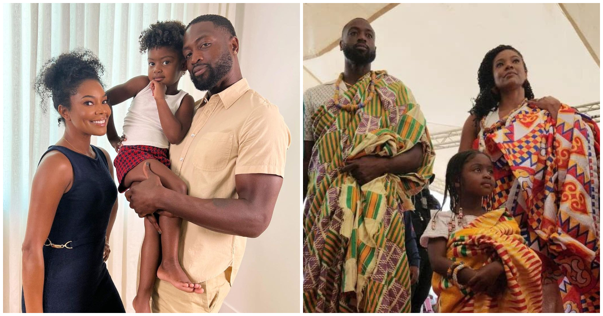 US Actress Gabrielle Union And Family Attend Enstoolment Ceremony in Eastern Region; Locals Excited