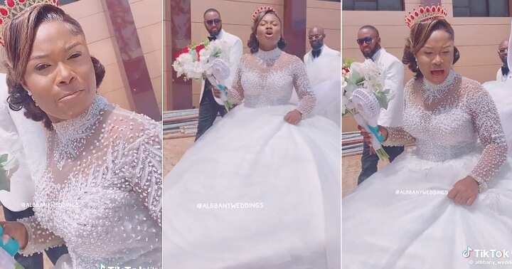 Bride hails her husband on wedding day