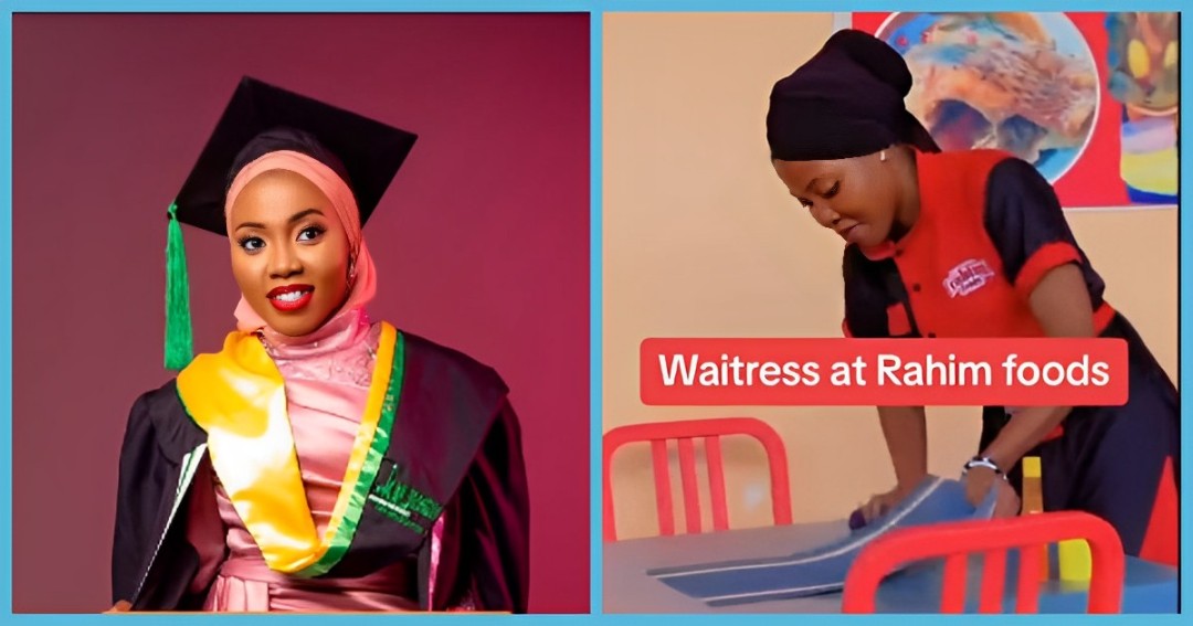 Pretty lady who bagged degree in Education becomes A waitress