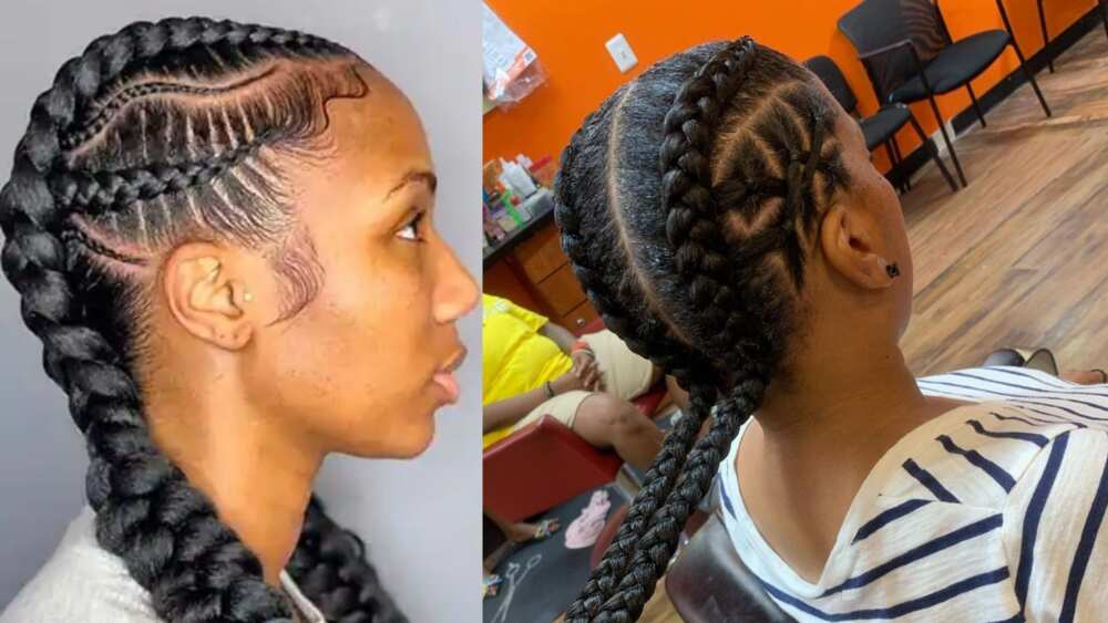 2 braids on each side