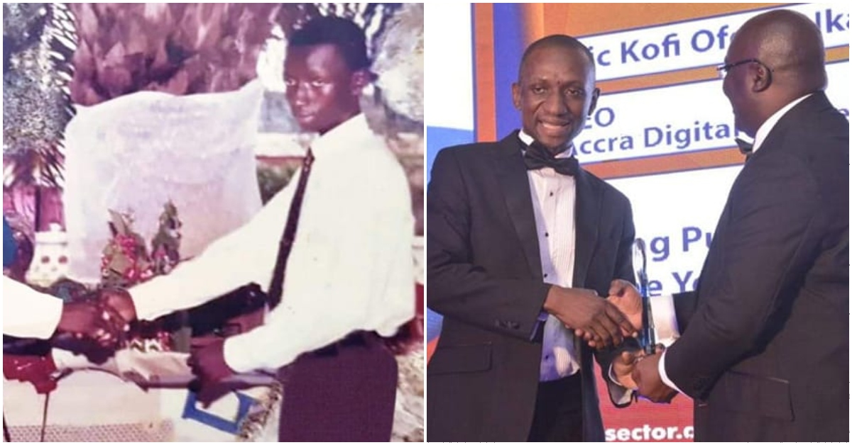 Photos of Kofi Ofosu Nkansah receiving awards