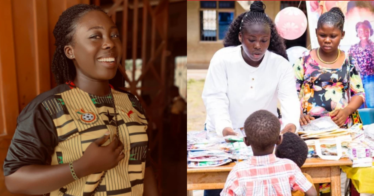 Ghanaian Teacher Ewuraama donates educational materials, others to needy kids in deprived community