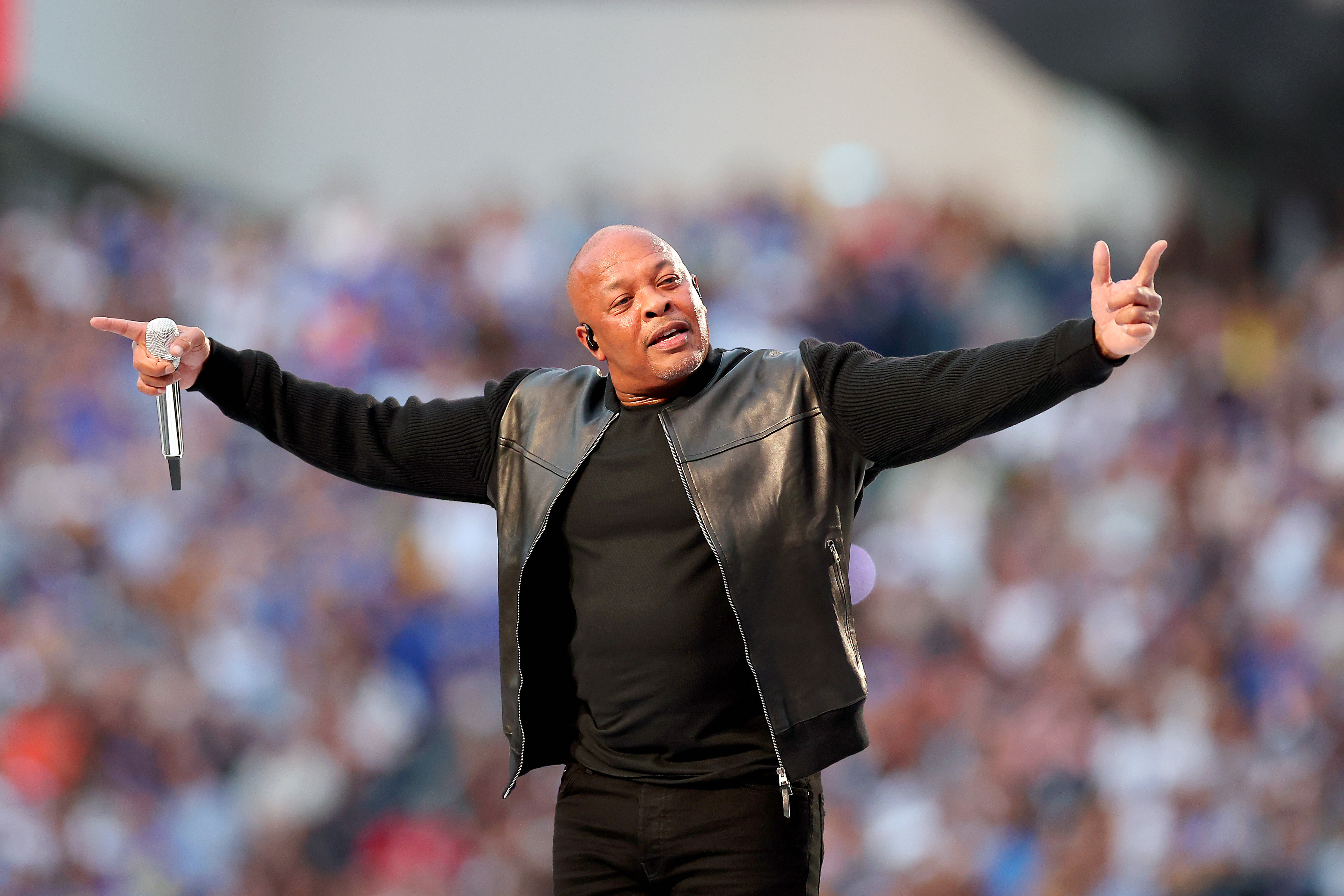 Dr. Dre performs during the Pepsi Super Bowl LVI Halftime Show at SoFi Stadium
