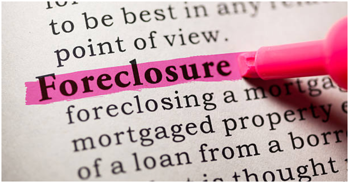 The word "foreclosure" highlighted