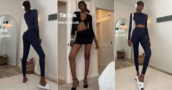 Lady with beautiful legs wows netizens with perfect body shape