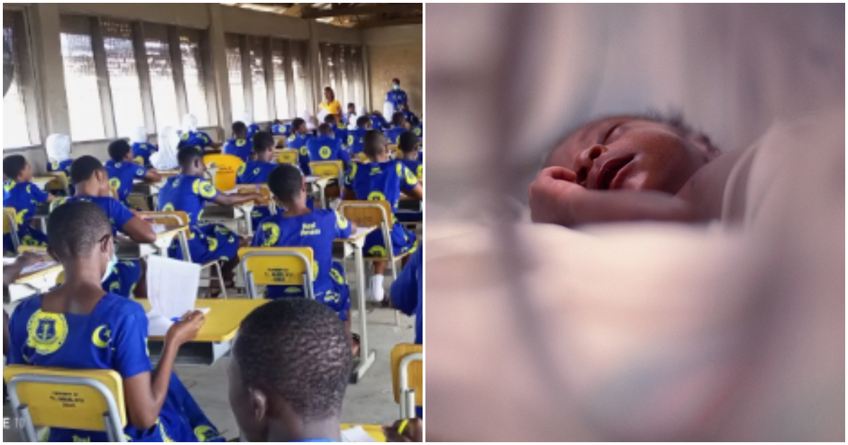 Brave BECE candidate returns to exam hall after delivering baby girl.