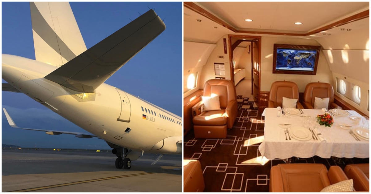 These images were shared as the interior and exterior the president's favourite private jet.