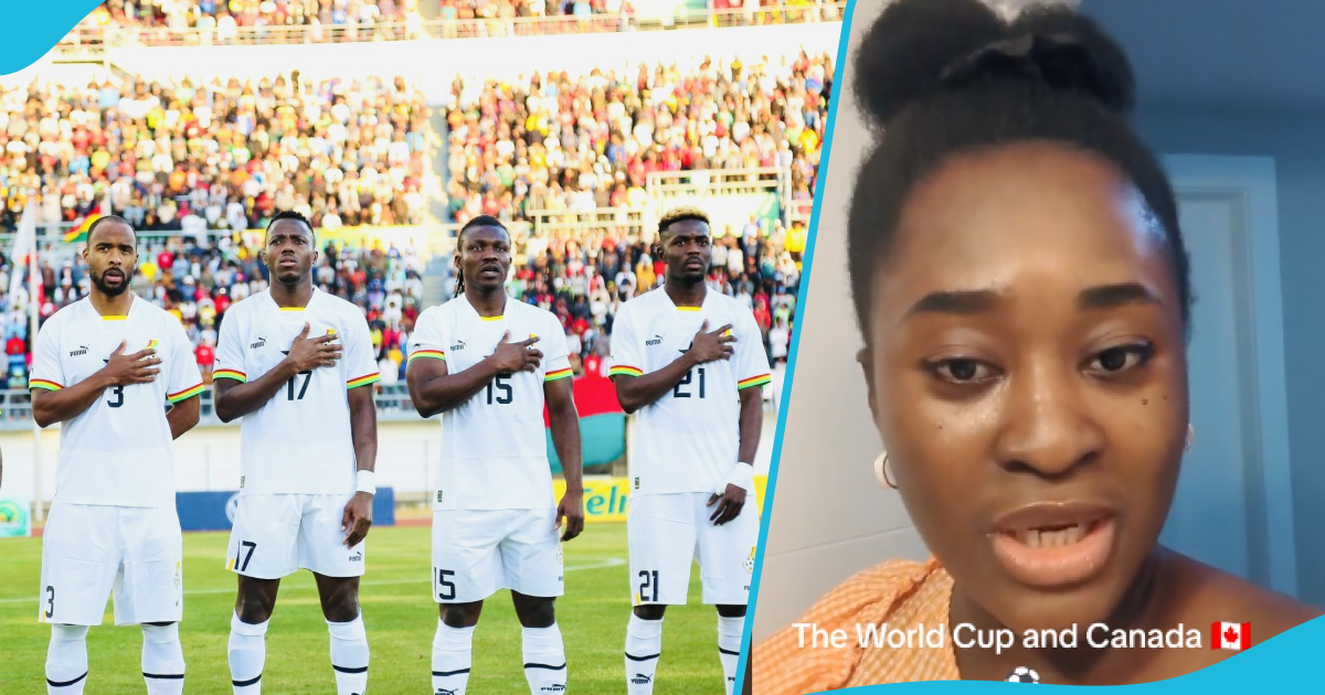 Photo of Ghanaian Black Stars players and Ghanaian lady