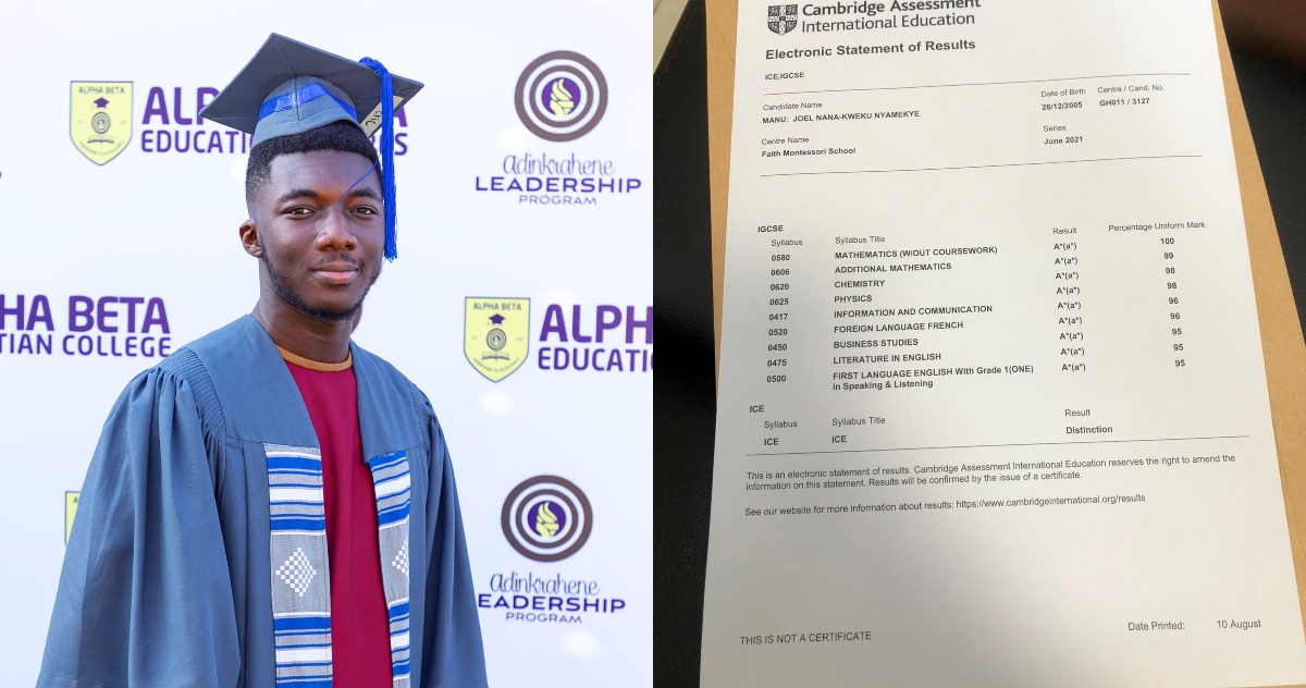 Eric Asare: Ghanaian wins Prestigious Award After Getting 9As in Cambridge Exam in 2019