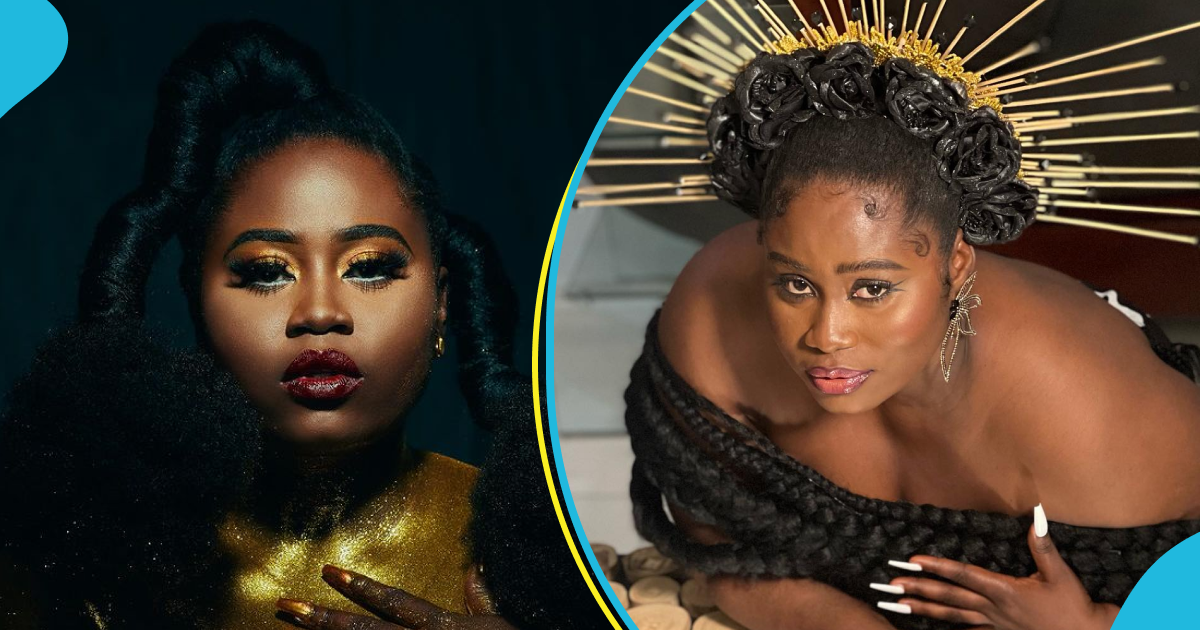 Lydia Forson goes shirtless, covers her body in glitter in New Year photos, many drool over beauty: "Iconic"