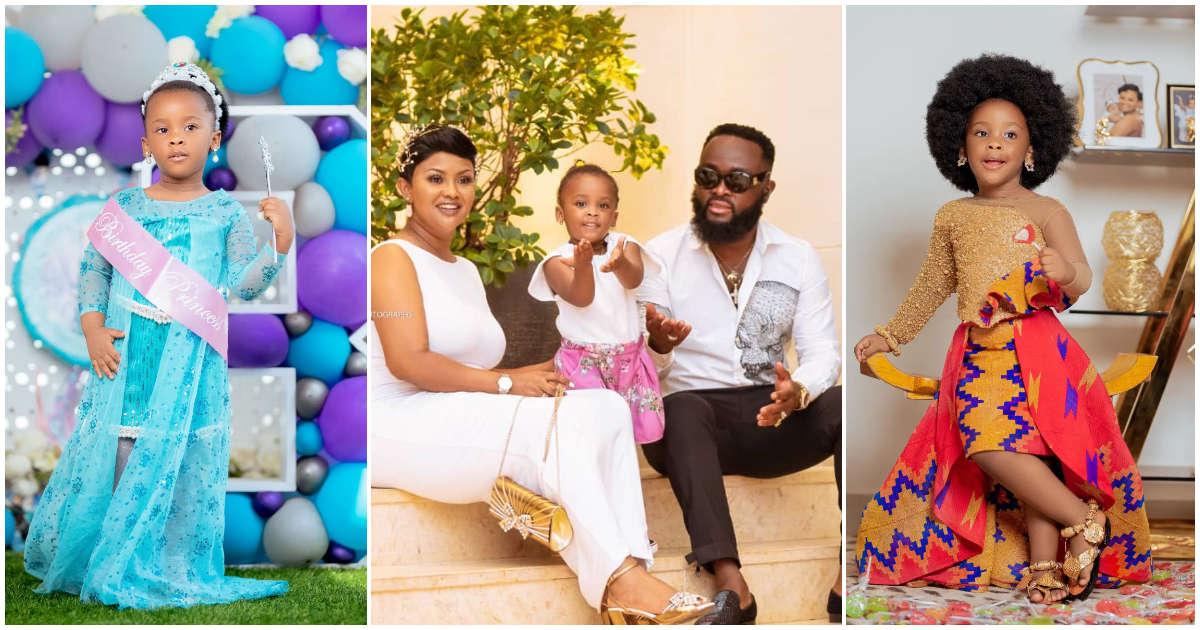 Queens of my heart: McBrown's husband gushes as actress twins in kente with her daughter on her 3rd birthday