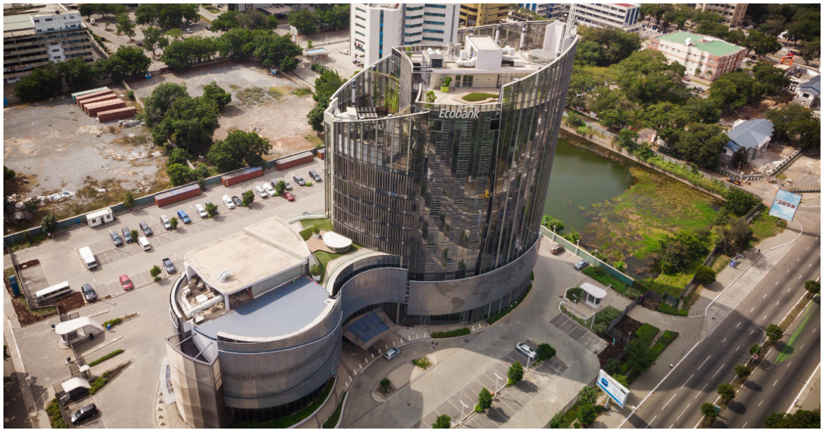 Another angle of the Ecobank Headquarters building