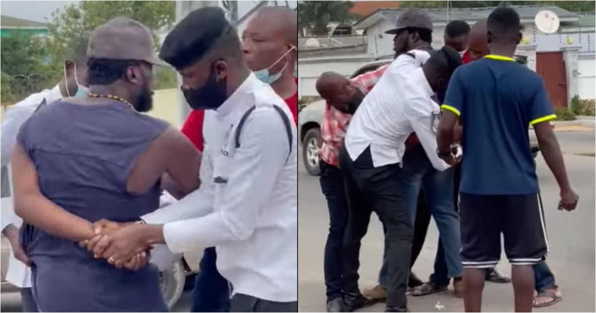 Odeshie: 4 Ghana police officers struggle to arrest strong driver who allegedly assaulted policewoman
