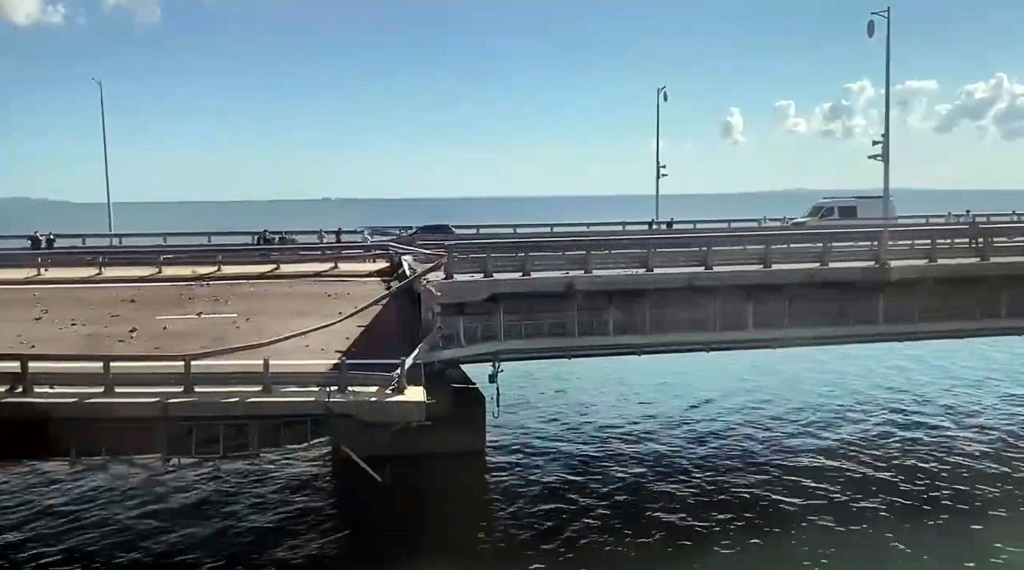 The bridge linking Russia and annexed Crimea was damaged in an attack blamed on Ukraine