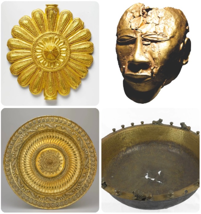 The looted items include a golden "soul" disc, a pear-shaped pendant among others.