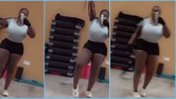 Maame Serwaa causes stir as she whines waist waist in the gym, video excites fans
