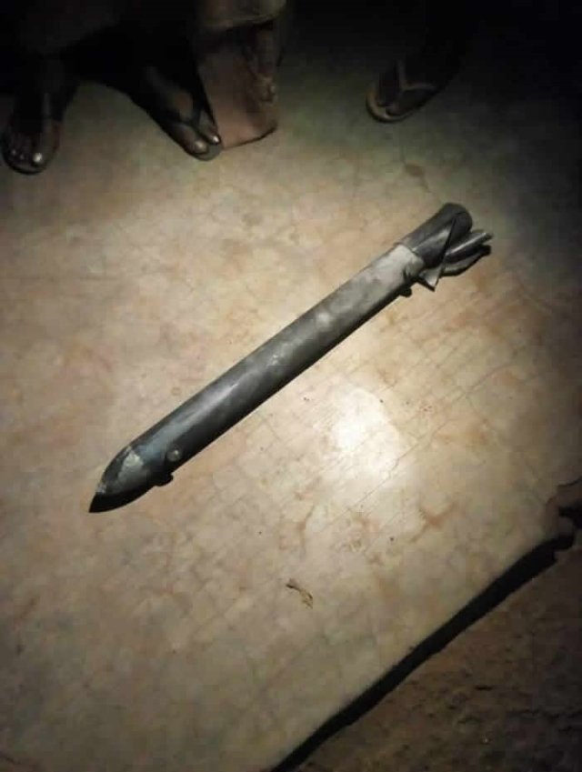 A photo of a missile