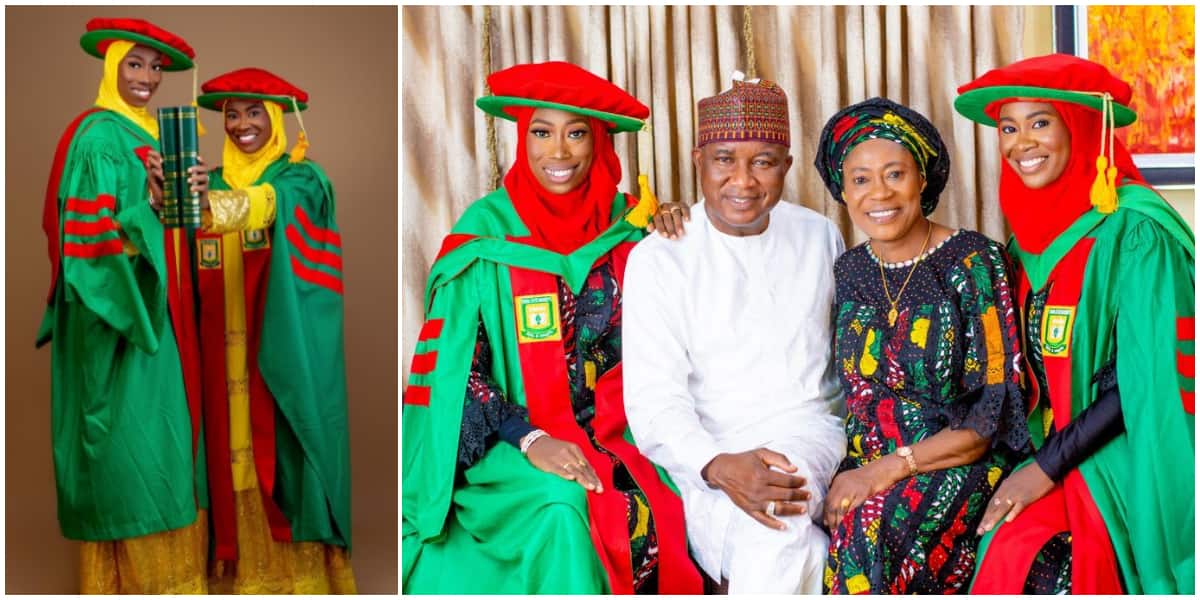 Joy as Nigerian sisters acquire PhD degrees on the same day, cute photos causes stir