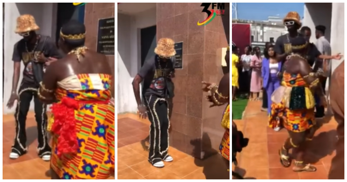Black Sherif receives royal welcome at TV3 and dances adowa