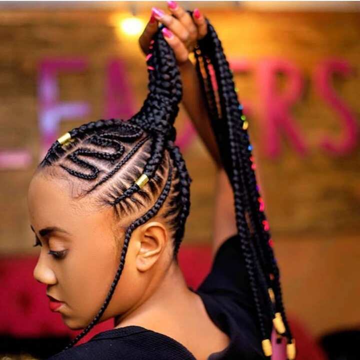Ghana braids ponytail styles