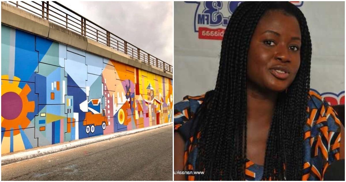 Gyankroma Akufo-Addo says she personally paid for the painting of the Ako-Adjei Interchange