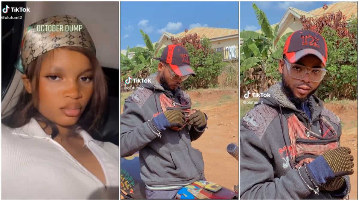 Nigerian lady "falls in love" with okada man, her video gets many people's reactions: "The guy fine o"